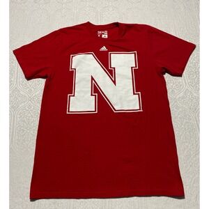 Adidas Nebraska Cornhuskers Mens Large Red The Go-To Tee Short Sleeve T-Shirt